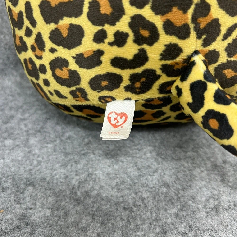 Ty Unisex Livvie Leopard Squish-a-Boo Plush 9in Yellow Spotted Soft Toy